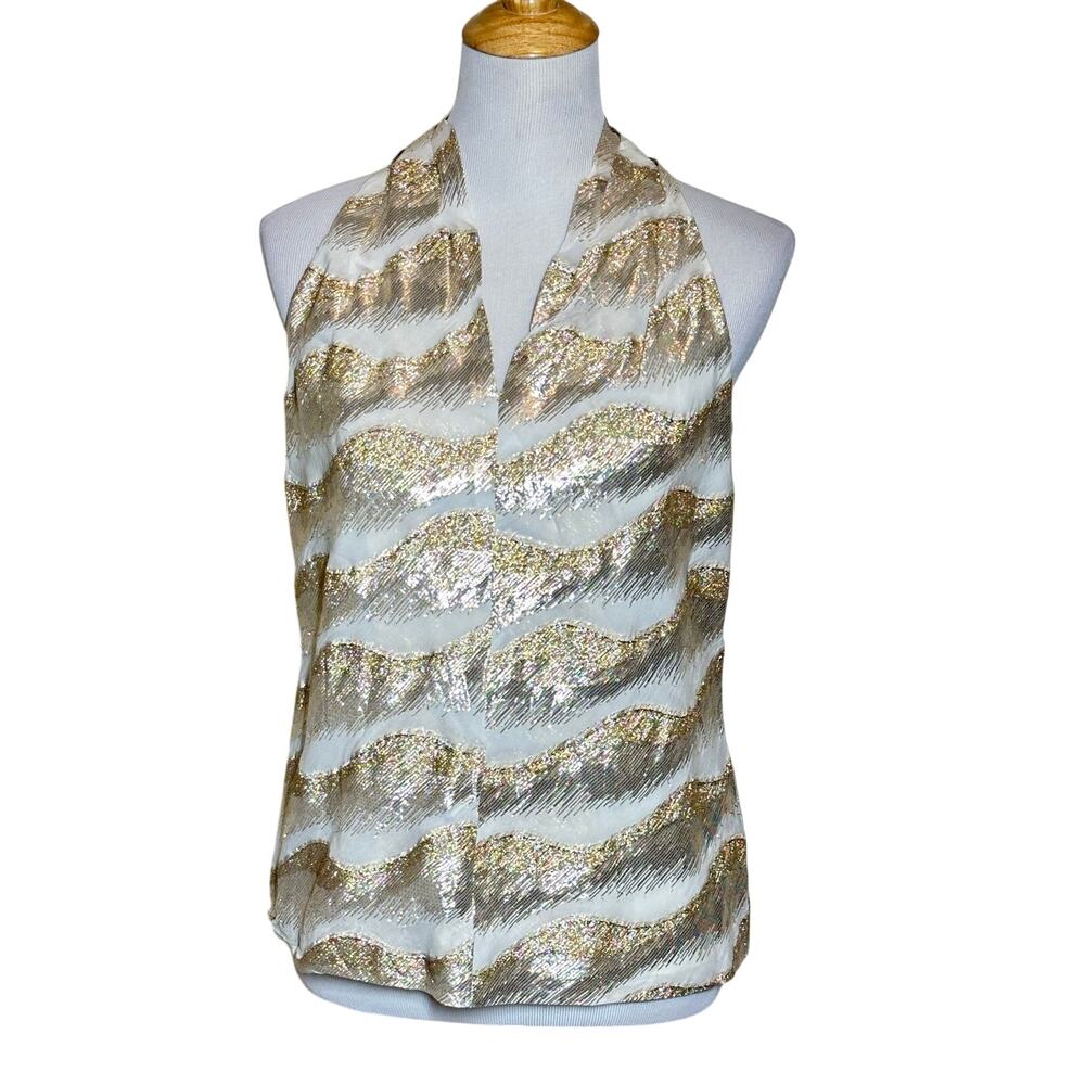 Nolan Miller Vintage Stunning Halter Dressy Top Sz 10